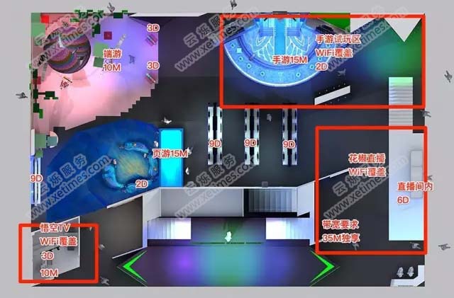 完美世界游戲展區(qū)無線網(wǎng)絡(luò)覆蓋二層無線AP點位圖