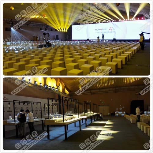 努比亞新6代小牛手機發(fā)布會現(xiàn)場前期施工圖